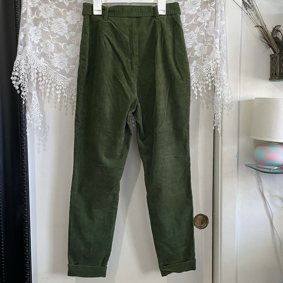 UO High Rise Green Corduroy Pants - Picture 5 of 8